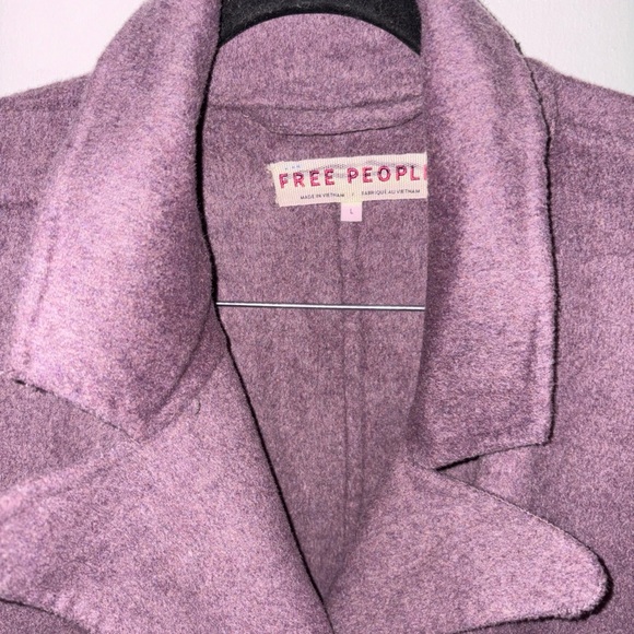 Free people long trench coat! Plum color style many ways!Size L runs big! - Picture 5 of 9